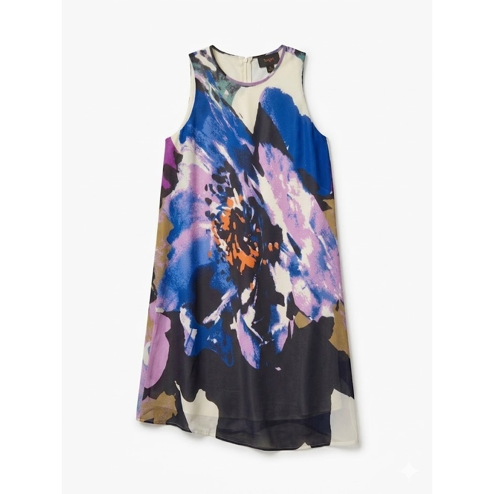 Just Taylor Midi Dress Sz 10 Sleeveless Abstract Print Blue Purple